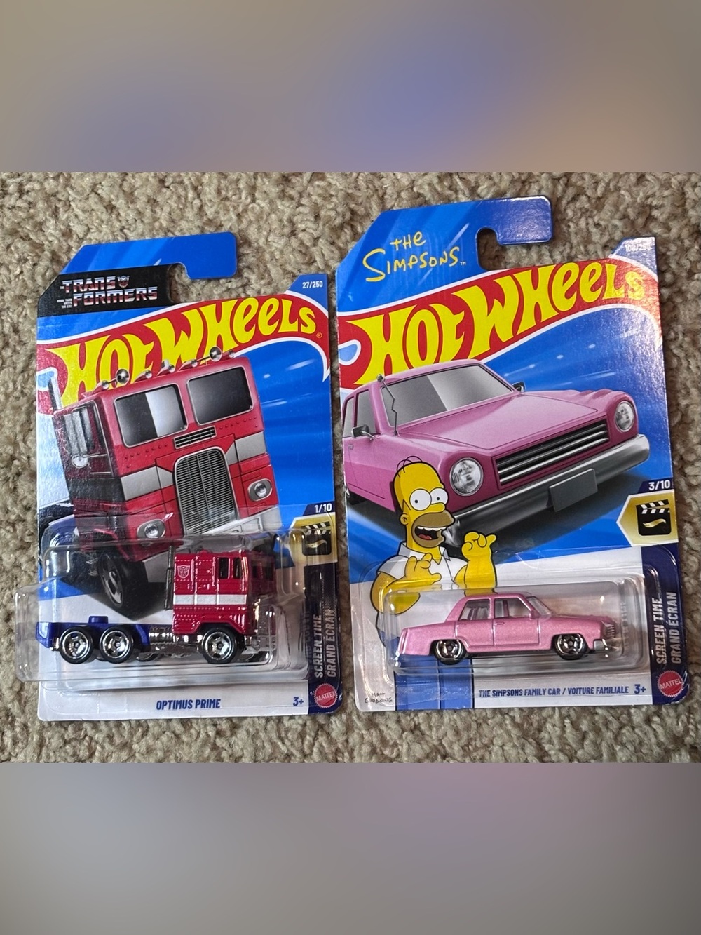 Rare 2025 Hot Wheels Screen Time Series Optimus Prime & The Simpsons Family Car